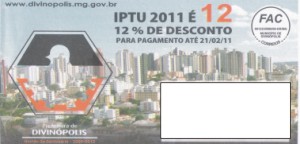 “Prefeitura pode devolver dinheiro para proprietários de imóveis - É aconselhável que moradores que não tenham rede de Esgoto e nem calçamento não paguem o IPTU 2012" carnet iptu 2012